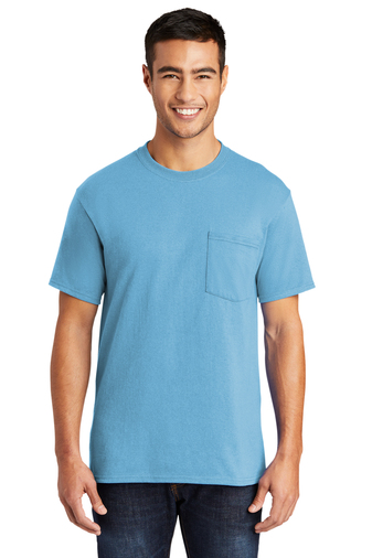 Port & Company Adult Unisex 5.5-ounce, 50/50 cotton/poly Core Blend With Pocket T-shirt